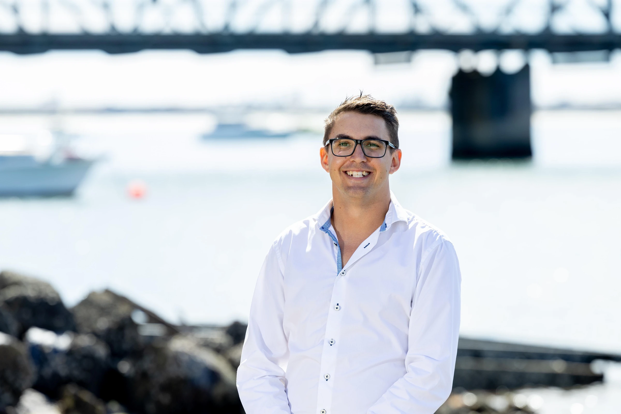 Richard Lance standing near the Tauranga waterfront